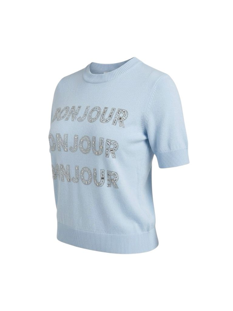 Blusa Tejida Karl Lagerfeld Paris – "Bonjour" Crystal Edition TALLA M