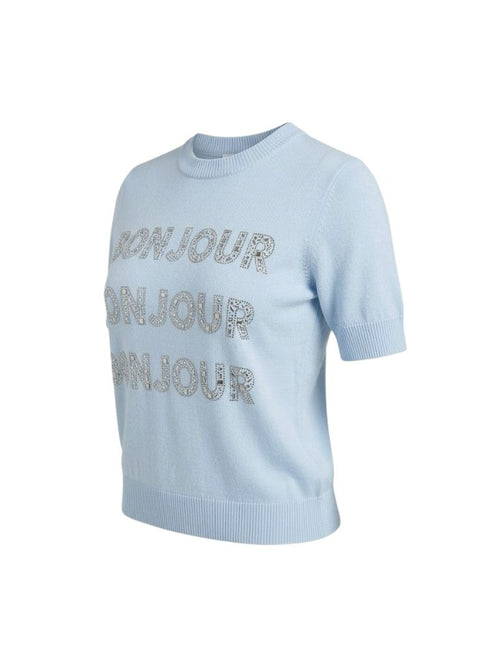 Blusa Tejida Karl Lagerfeld Paris – "Bonjour" Crystal Edition TALLA M