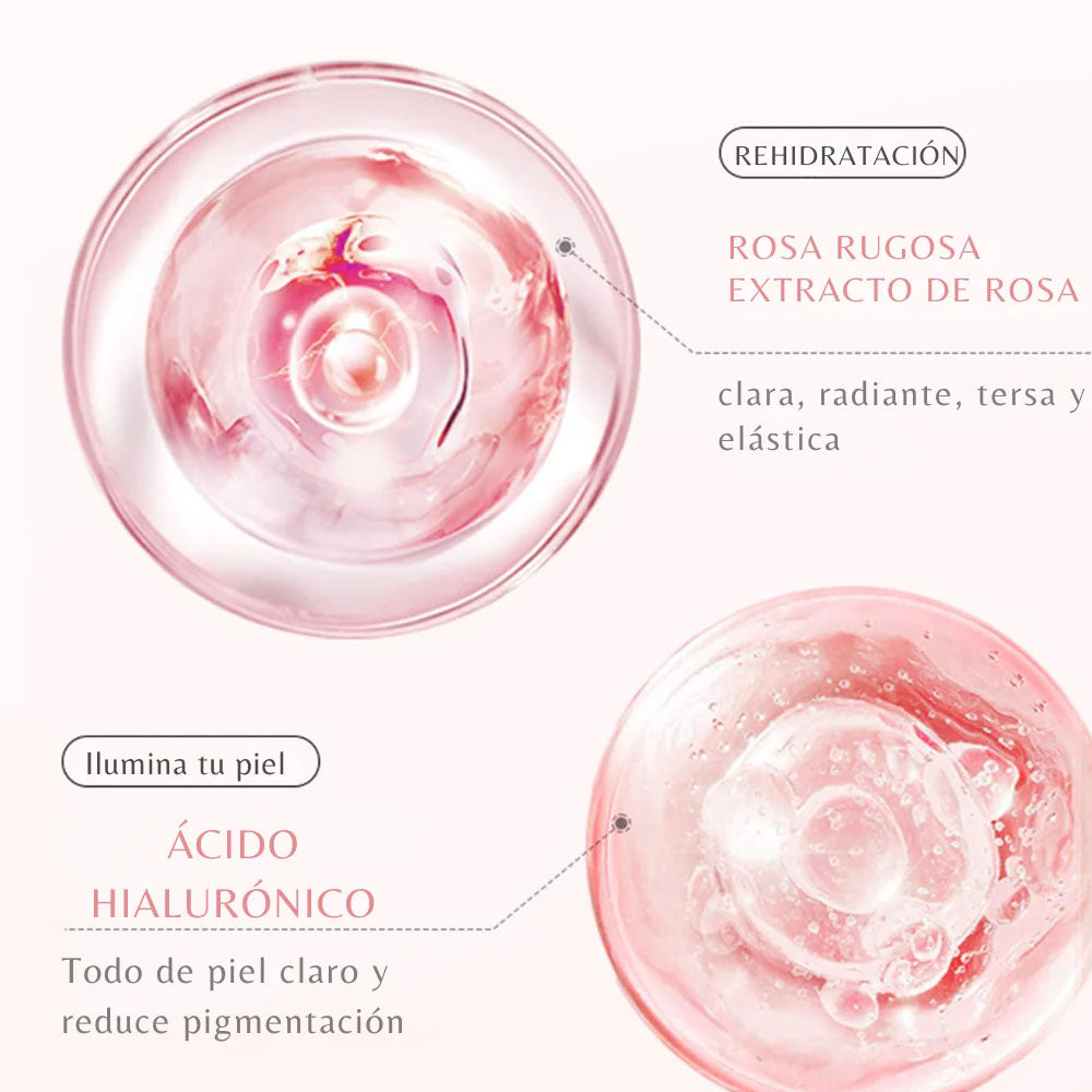 Kit skincare Biaqua 6 pasos de agua de rosas y ácido Hialurónico